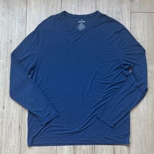 Tommy John Second Skin Men’s Long Sleeve Shirt XL Navy Blue Lightweight Comfort